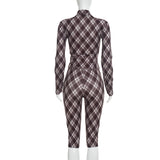 Women’s Plaid Button Top & Capri Pants Set