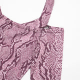 Women’s Snake Print Off Shoulder Capri Romper