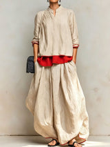 Women’s Ruffle Tunic & Wide Leg Pants Set