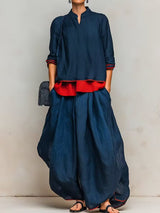 Women’s Ruffle Tunic & Wide Leg Pants Set