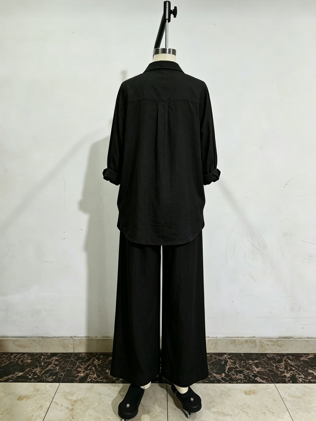 Women’s Button Front Shirt & Wide Leg Pants Set