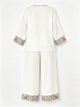 Women’s Embroidered Tunic & Wide Leg Pants Set