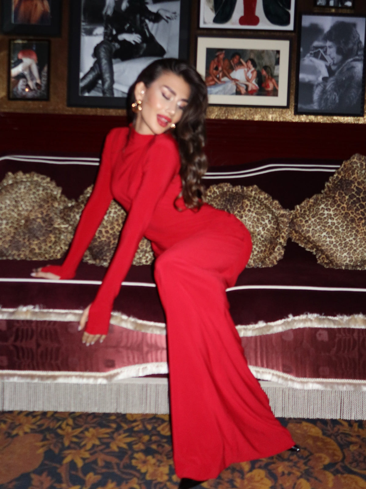 Women’s High Neck Ruched Bodycon Maxi Dress