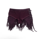 Women’s Lace-Up Fringe Mini Skirt