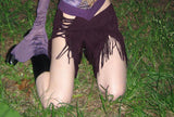 Women’s Lace-Up Fringe Mini Skirt