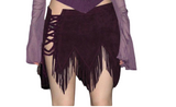 Women’s Lace-Up Fringe Mini Skirt