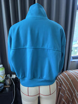 Blue Cropped Quarter-Zip Pullover Top