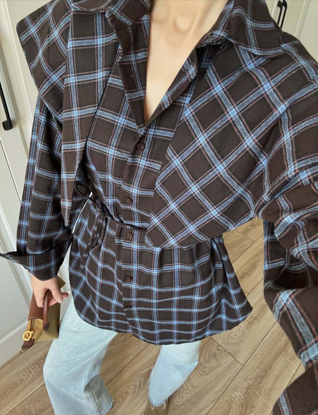 Women’s  Plaid Button-Down Tunic Top