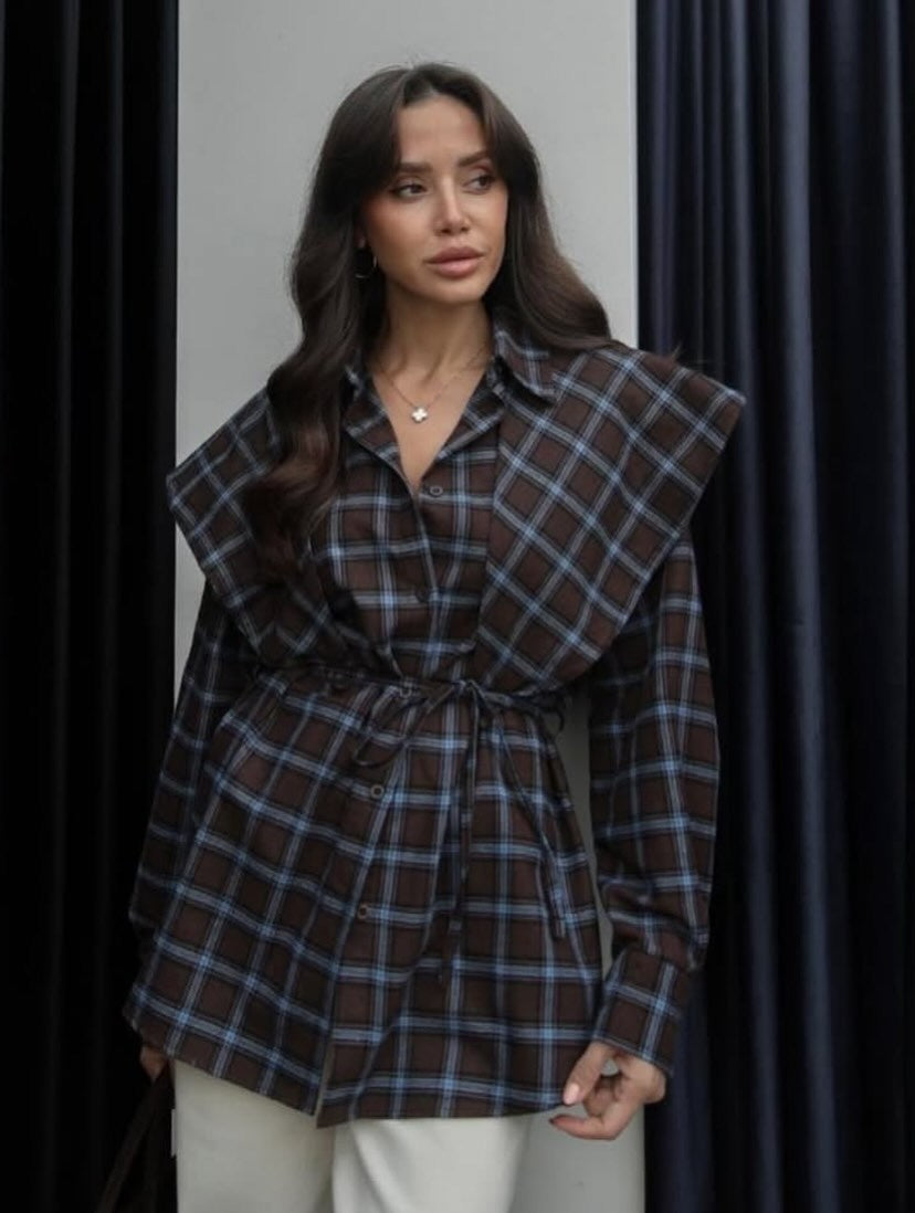 Women’s  Plaid Button-Down Tunic Top