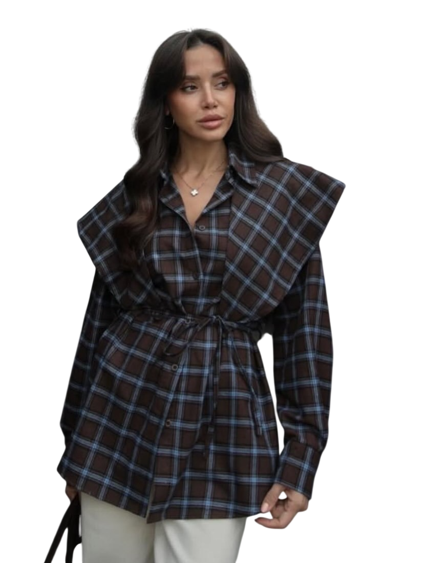Women’s  Plaid Button-Down Tunic Top
