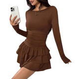 Women’s  Long-Sleeve Tiered Mini Dress