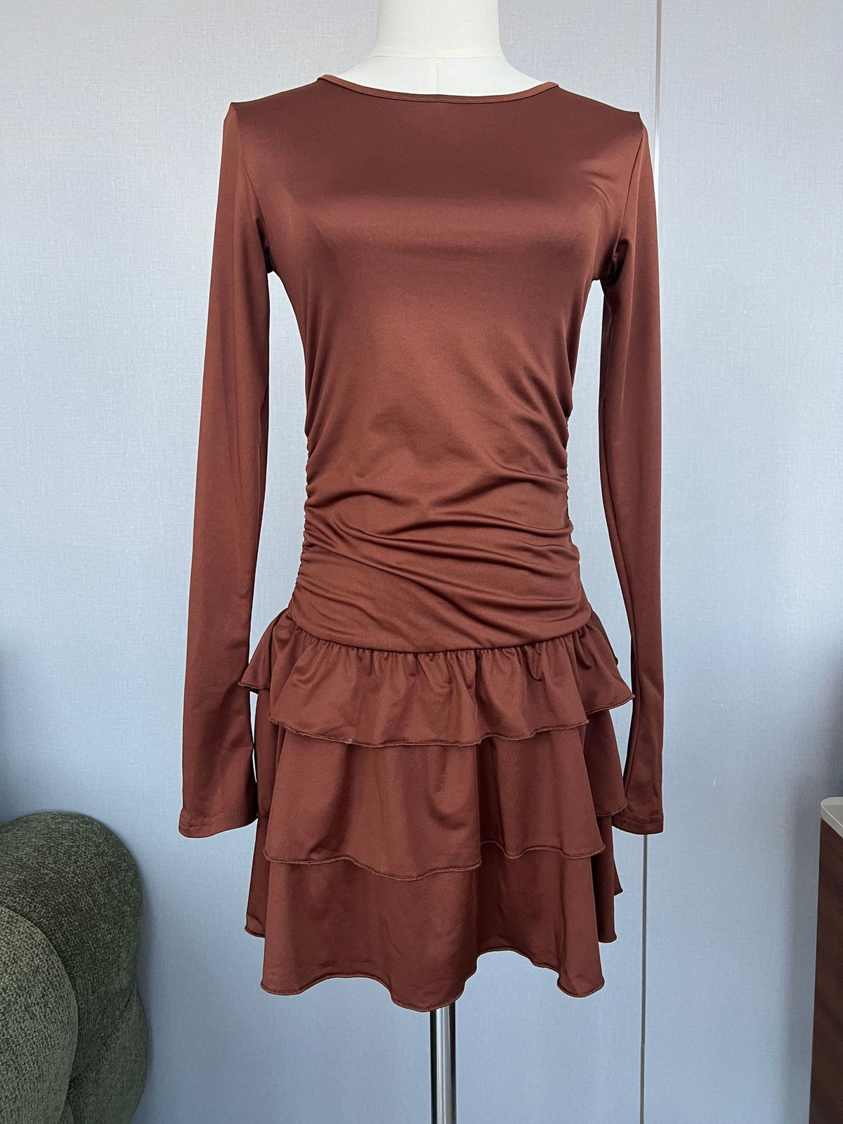 Women’s  Long-Sleeve Tiered Mini Dress