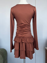 Women’s  Long-Sleeve Tiered Mini Dress
