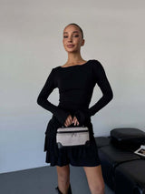 Women’s  Long-Sleeve Tiered Mini Dress