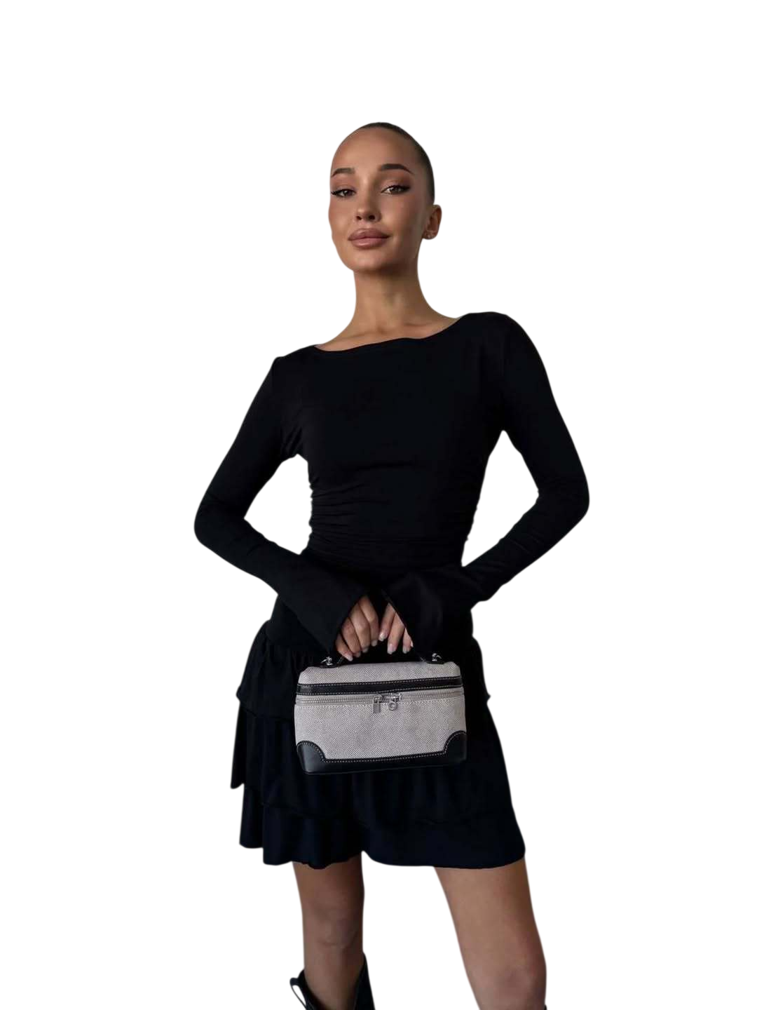 Women’s  Long-Sleeve Tiered Mini Dress