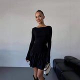 Women’s  Long-Sleeve Tiered Mini Dress