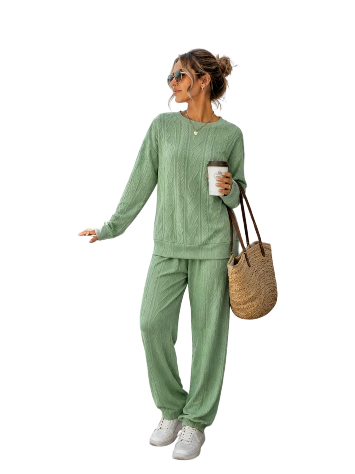 Women’s   Cable-Knit Lounge Set