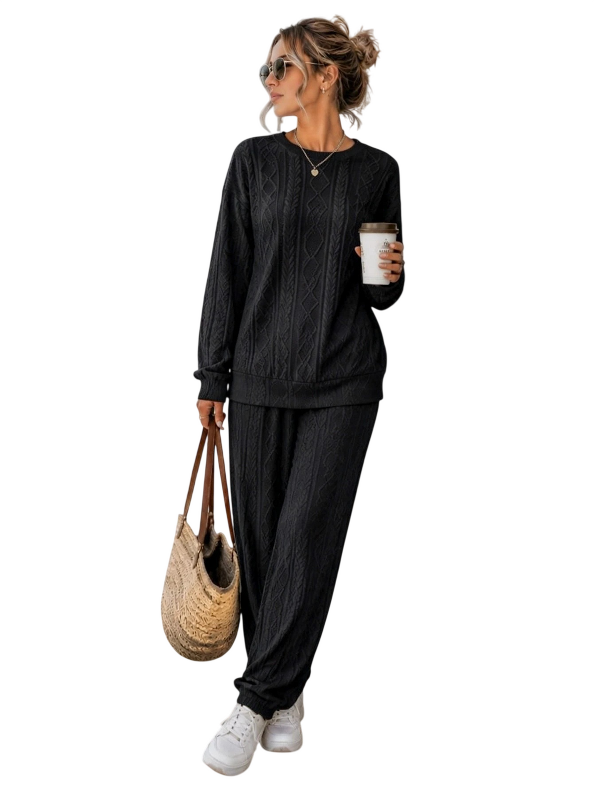 Women’s   Cable-Knit Lounge Set