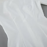 Women's White Button Front Long Sleeve Top