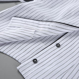 Women's Striped Button Down Collared Top