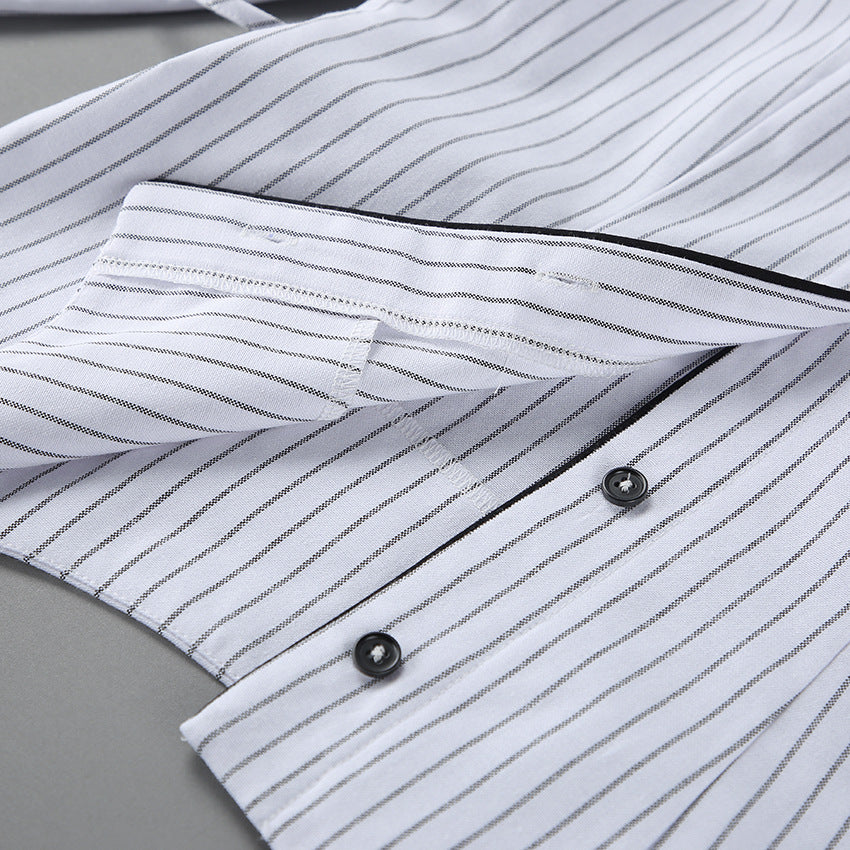 Women's Striped Button Down Collared Top
