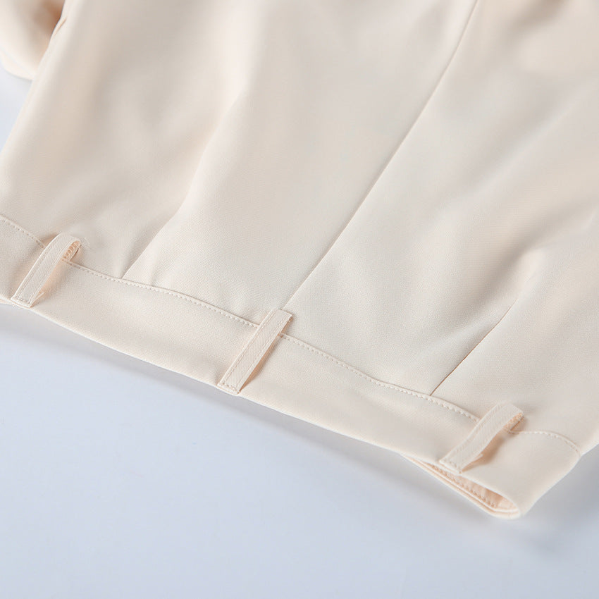 Women's White Blazer & Wide Leg Pants Set