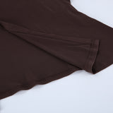 Women's Brown Button Front Maxi Dress