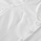 Lace Trim Button Front Peplum Top