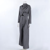 Women’s Casual Draped Top Pants Set