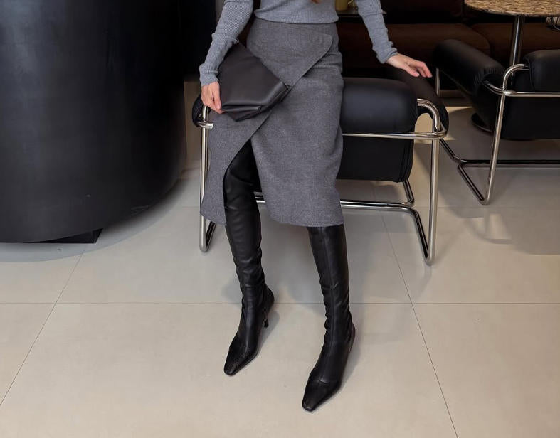 Women’s High Waist Wrap Midi Skirt