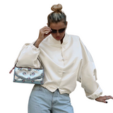 Women’s Satin Cropped Bomber Jacket