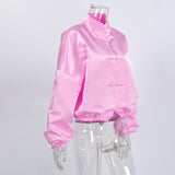Women’s Satin Cropped Bomber Jacket