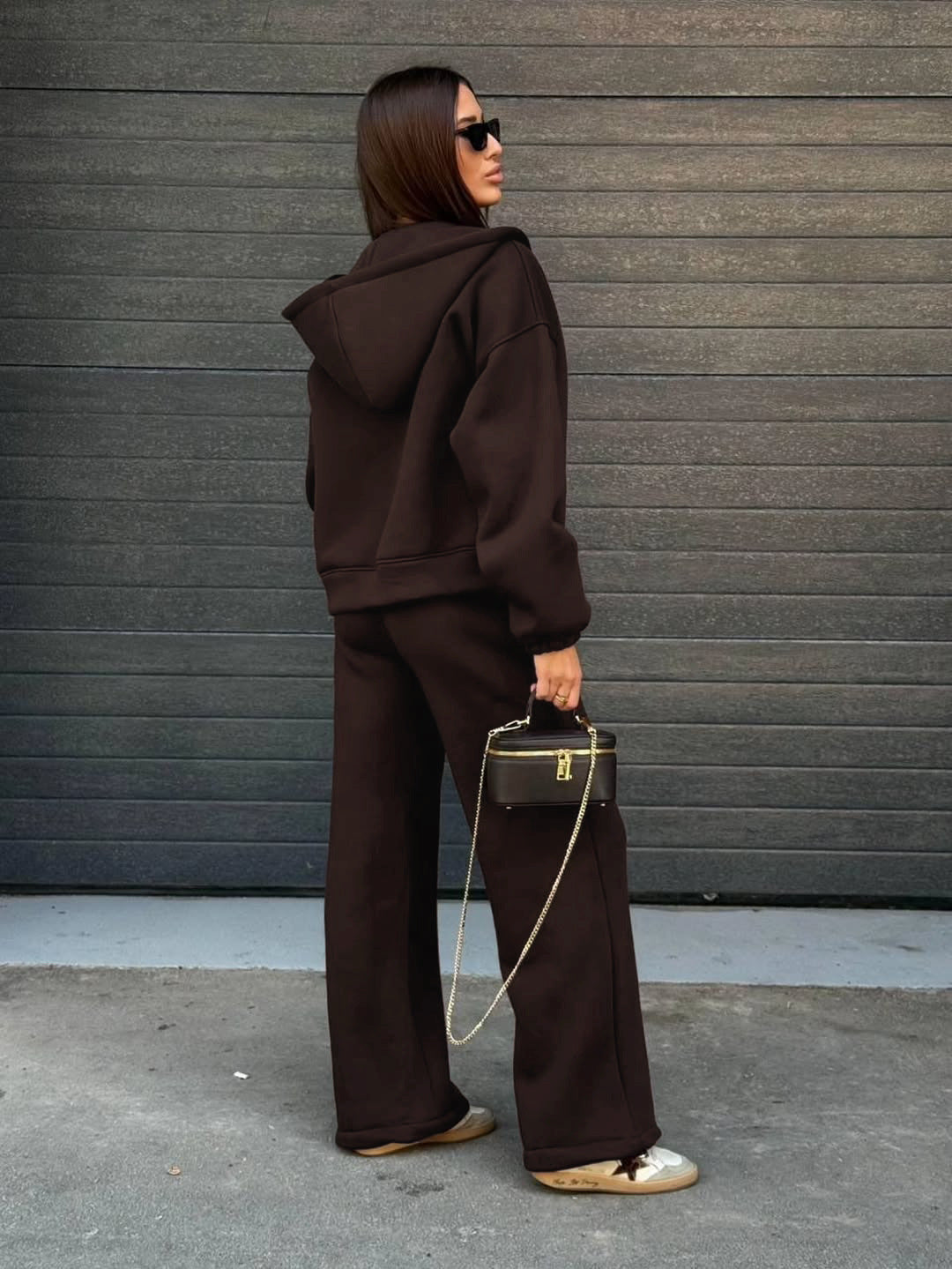 Women’s Zip-Up Hoodie & Wide Leg Pants Set