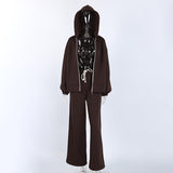 Women’s Zip-Up Hoodie & Wide Leg Pants Set