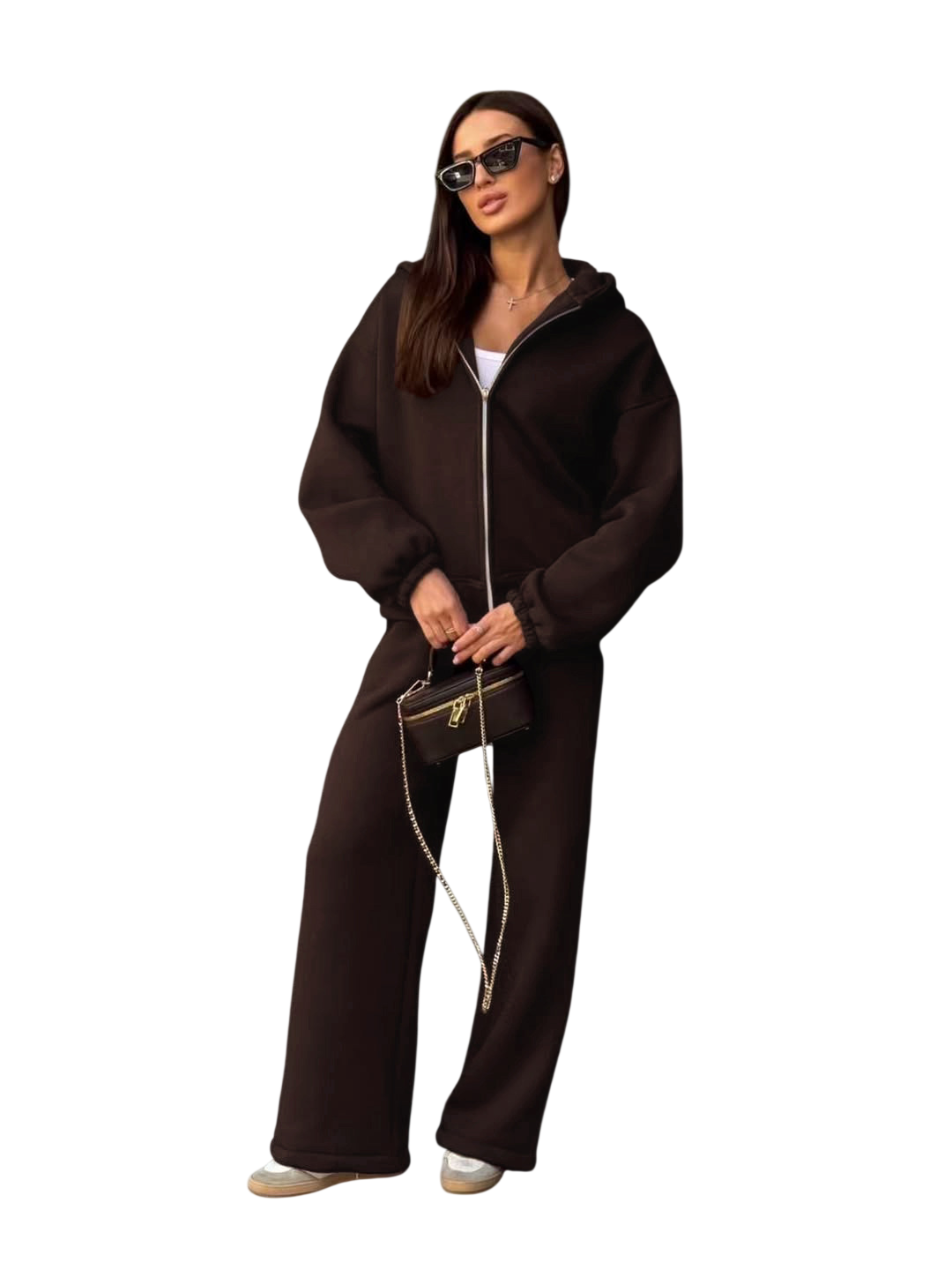 Women’s Zip-Up Hoodie & Wide Leg Pants Set