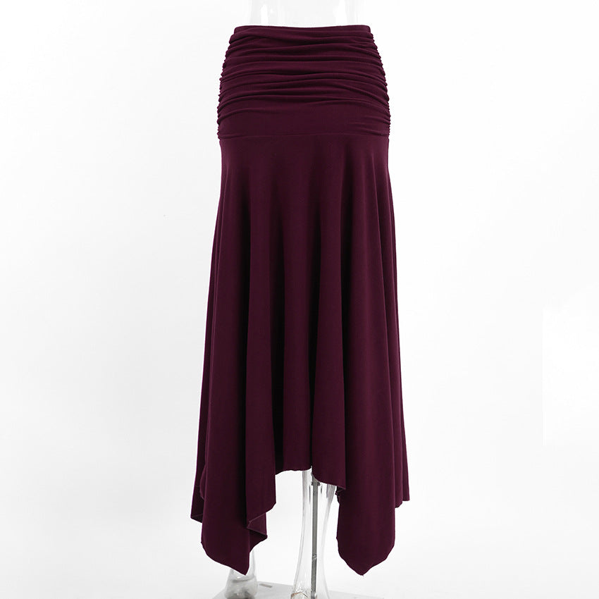 Women’s Ruched High Waist Maxi Skirt