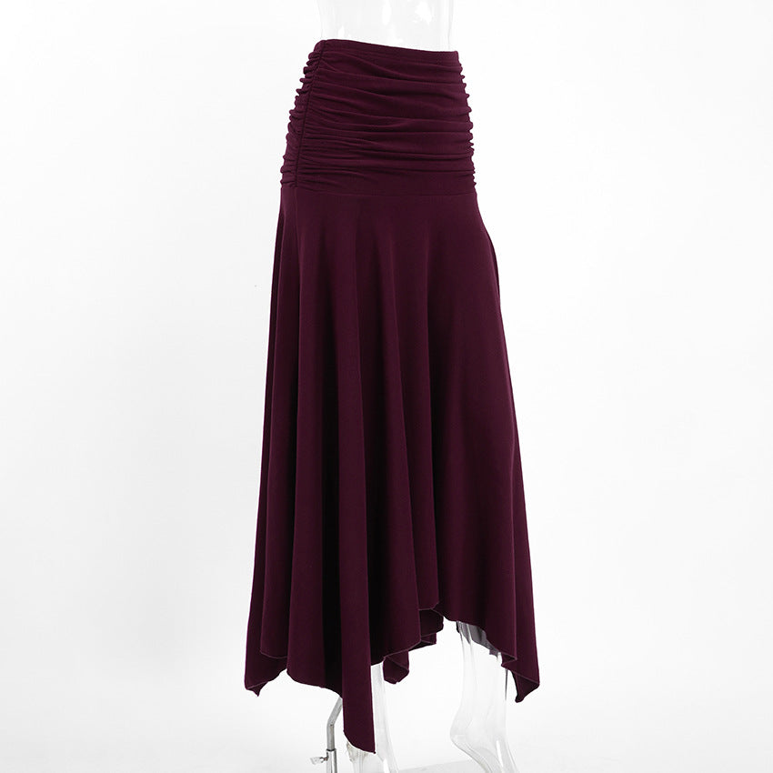 Women’s Ruched High Waist Maxi Skirt