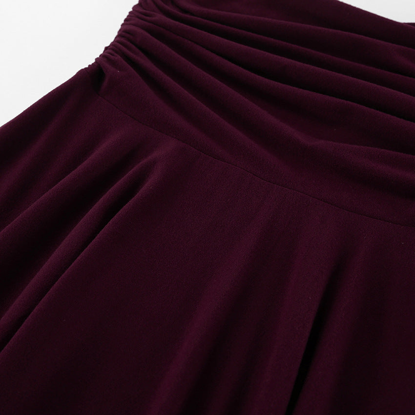 Women’s Ruched High Waist Maxi Skirt