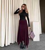 Women’s Ruched High Waist Maxi Skirt