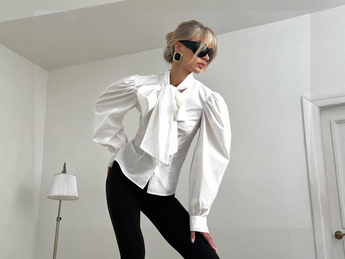 Women’s Bow Tie Long Sleeve Blouse