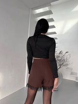 Women’s Mini Skirt with Lace Trim Shorts