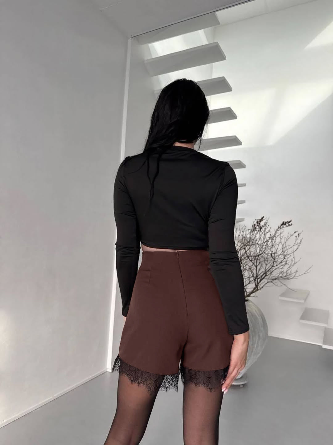 Women’s Mini Skirt with Lace Trim Shorts
