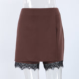Women’s Mini Skirt with Lace Trim Shorts