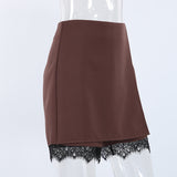Women’s Mini Skirt with Lace Trim Shorts