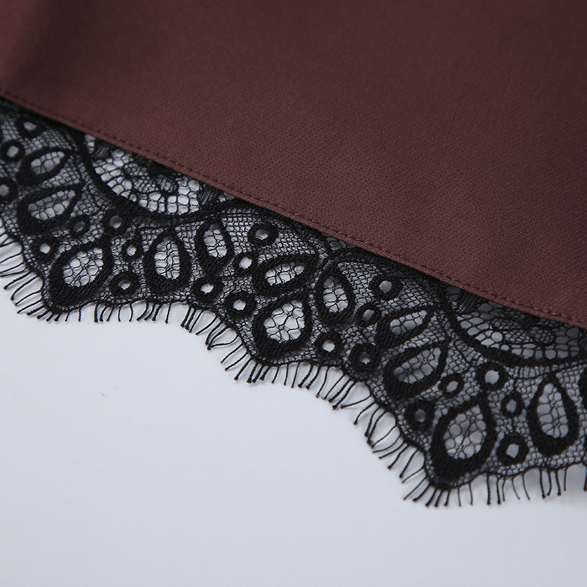 Women’s Mini Skirt with Lace Trim Shorts