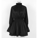Women’s High Neck Long Sleeve Mini Dress
