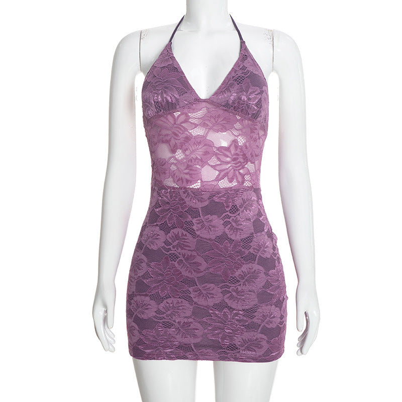 Women’s Floral Lace Long Sleeve Mini Dress with Shrug Set