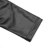 Women’s Long Sleeve Zip Front Slim Fit Faux Leather Jumpsuit
