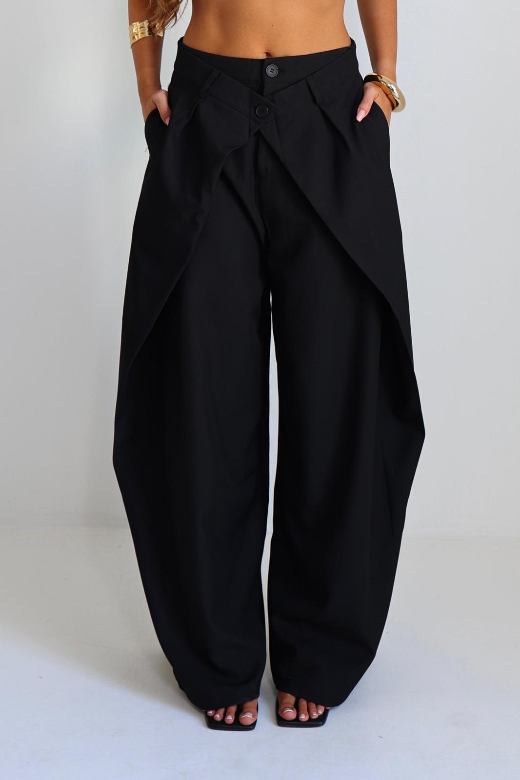 Women’s High Waist Wide Leg Layered Trousers