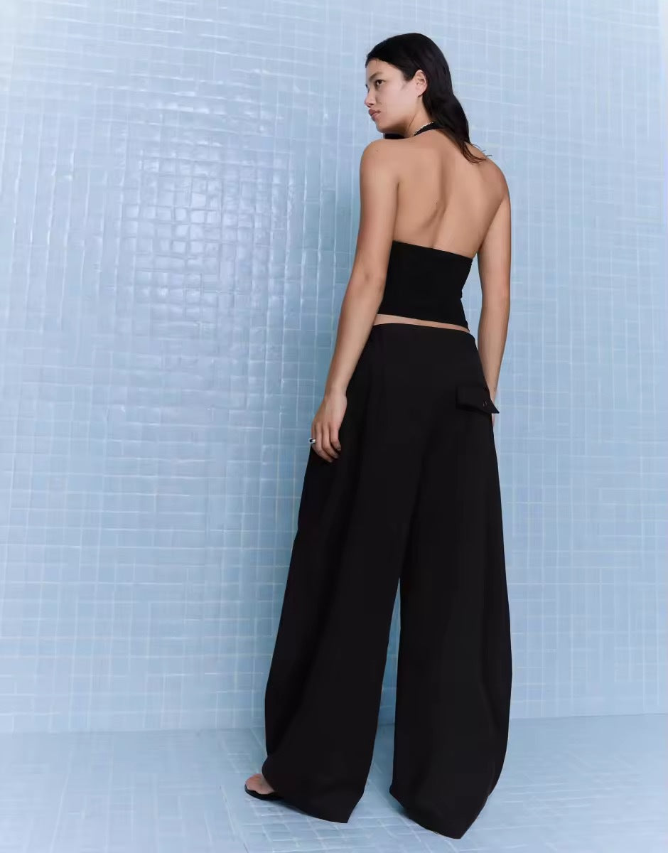Women’s High Waist Wide Leg Layered Trousers
